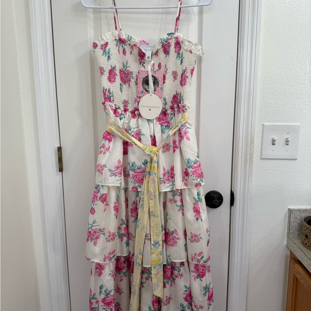 Floral Dress with Pink and Yellow Accents